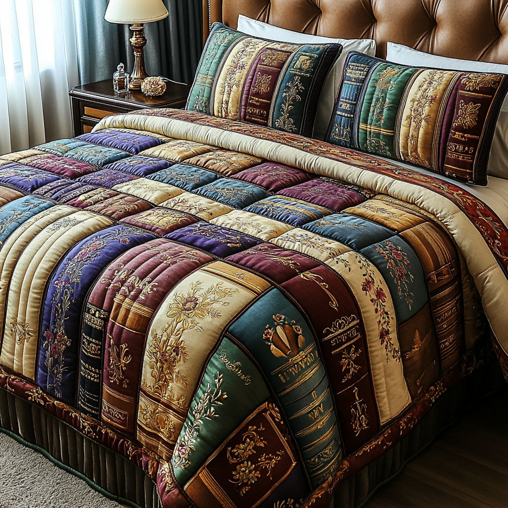 Floral Fiction 3-Piece Quilted Bedding Set NCU0PT6074