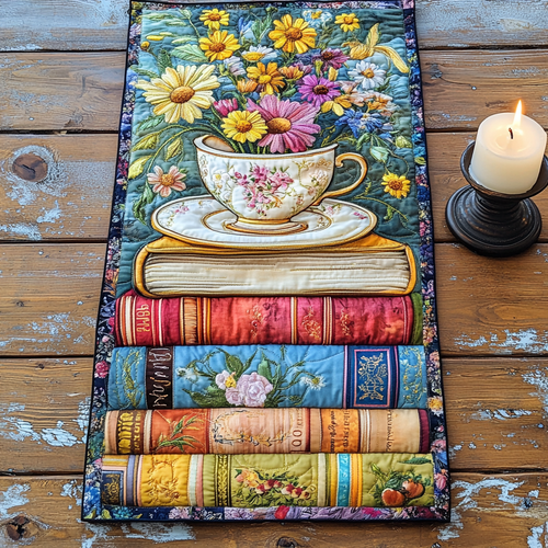 Floral Fiction Quilted Table Runner NCU0VH5336