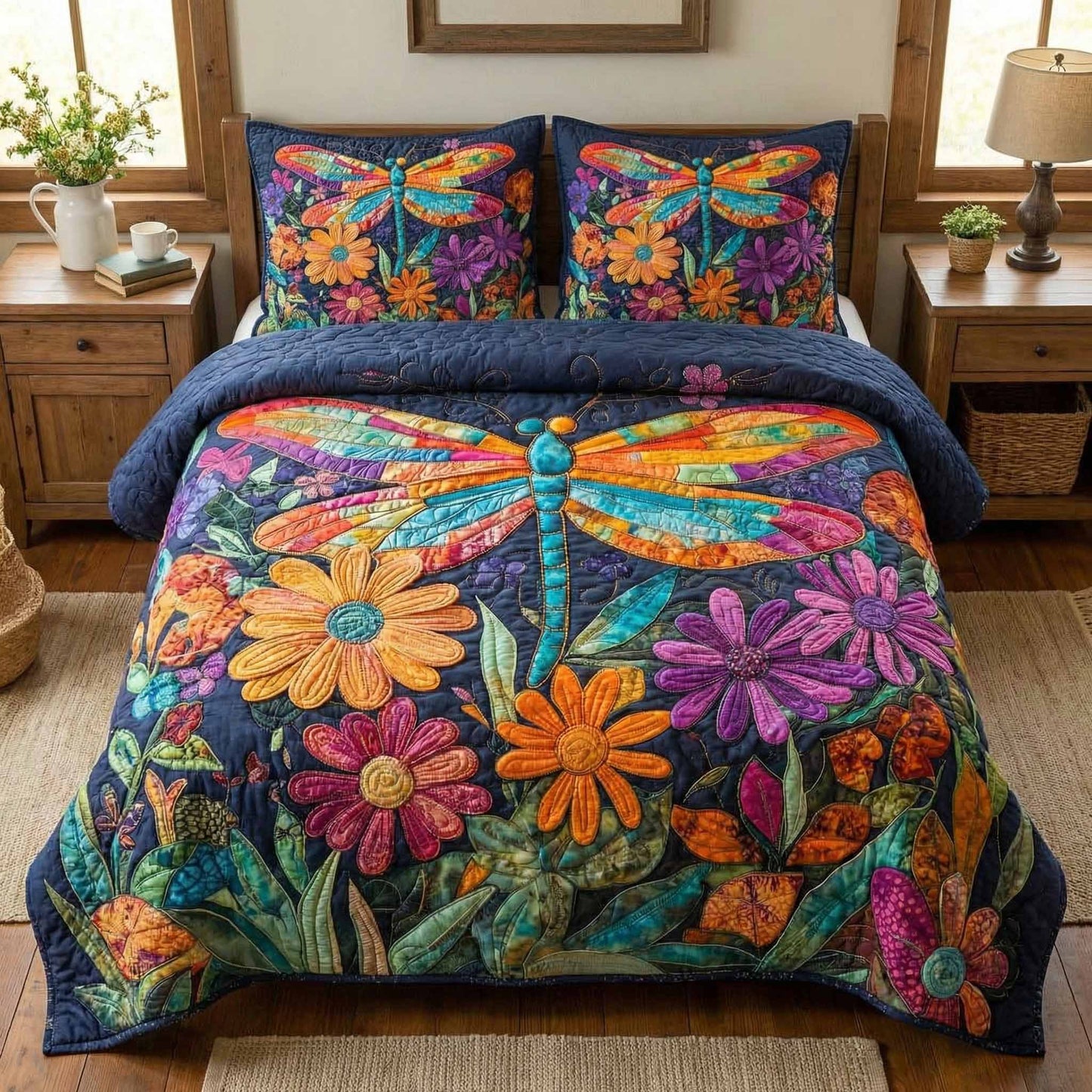 Floral Fiesta 3-Piece Quilted Bedding Set NCU0XD2471