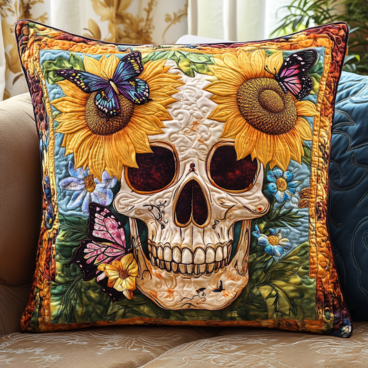 Floral Fiesta Skull Quilted Pillow Case NCU0TL1861