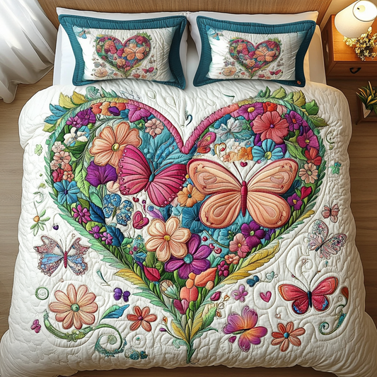 Floral Flight 3-Piece Quilted Bedding Set NCU0DK3160