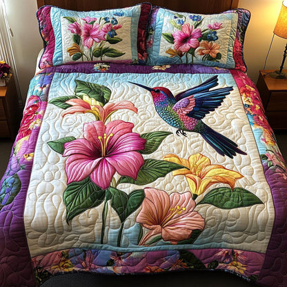 Floral Flight 3-Piece Quilted Bedding Set NCU0NT3522