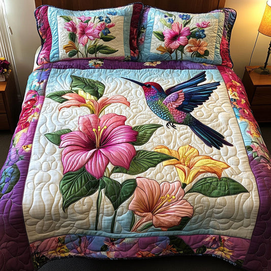 Floral Flight 3-Piece Quilted Bedding Set NCU0NT3522