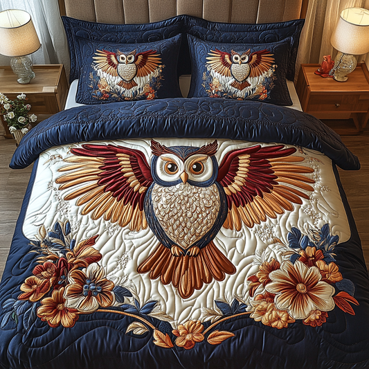 Floral Flight 3-Piece Quilted Bedding Set NCU0VH1477