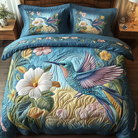 Floral Flight 3-Piece Quilted Bedding Set NCU0VH3402