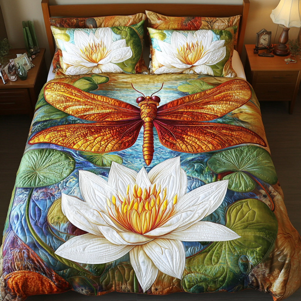 Floral Flight 3-Piece Quilted Bedding Set NCU0VH3984