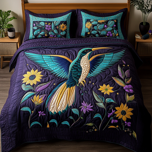 Floral Flight 3-Piece Quilted Bedding Set NCU0VH5889