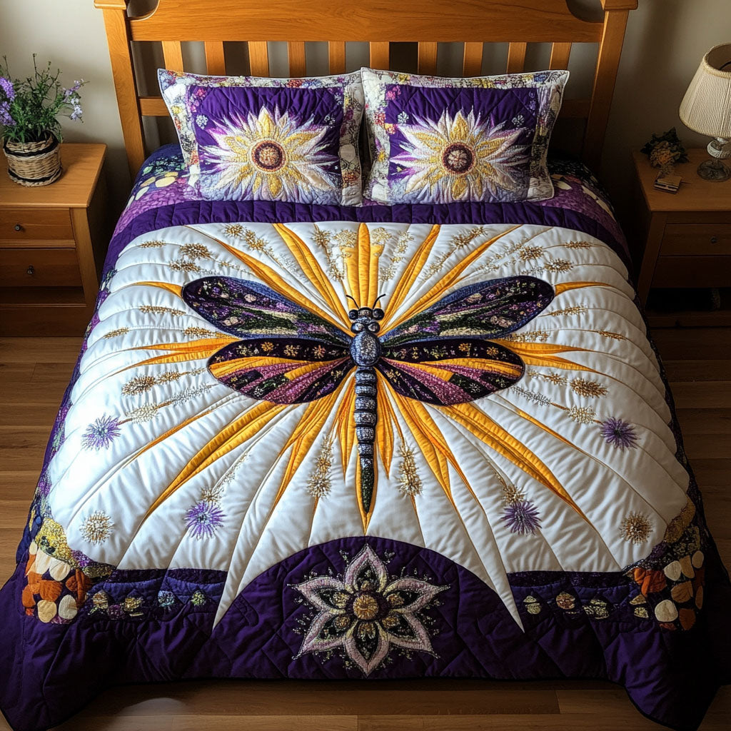 Floral Flight Dreams 3-Piece Quilted Bedding Set NCU0PT3462