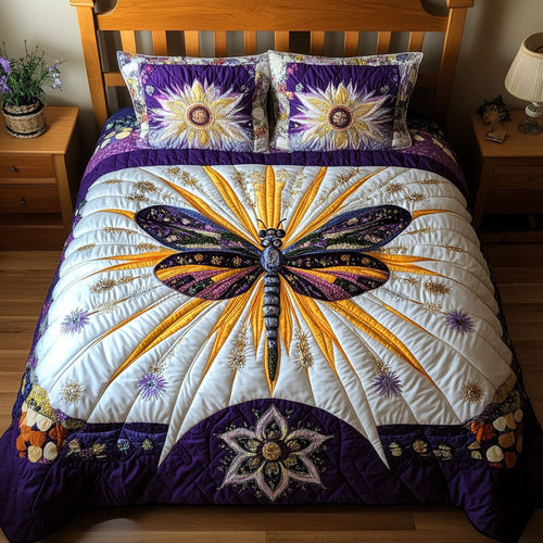 Floral Flight Dreams 3-Piece Quilted Bedding Set NCU0PT3462