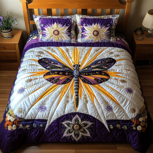 Floral Flight Dreams 3-Piece Quilted Bedding Set NCU0PT3462