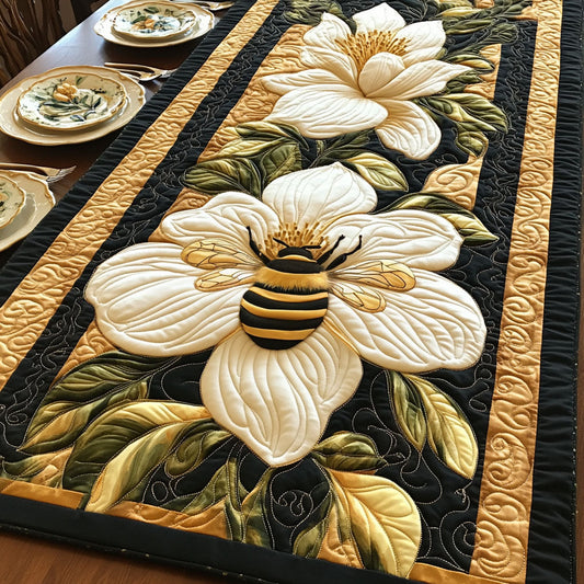 Floral Flight Elegance Quilted Table Runner NCU0PT3788