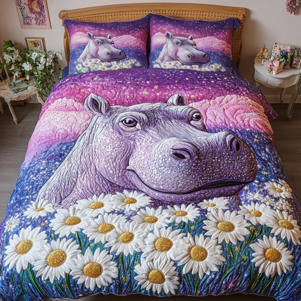 Floral Float 3-Piece Quilted Bedding Set NCU0VH5414