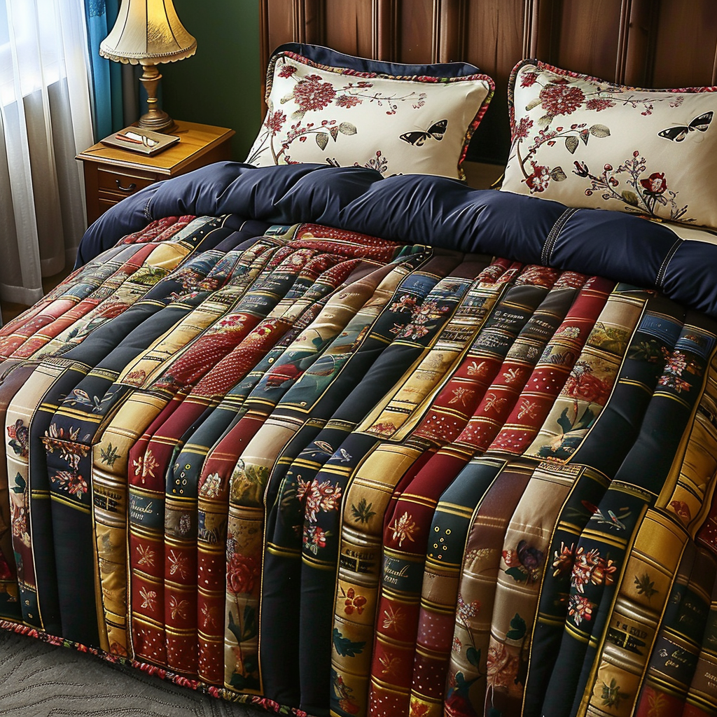 Floral Folios 3-Piece Quilted Bedding Set NCU0DV4181