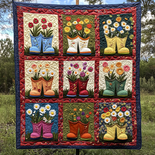 Floral Footprints Quilted Blanket NCU0VH2824