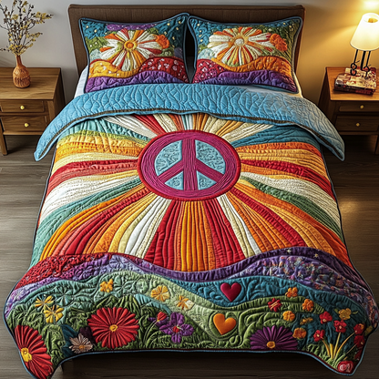 Floral Freedom 3-Piece Quilted Bedding Set NCU0VL1161