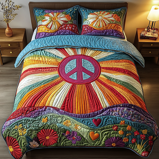 Floral Freedom 3-Piece Quilted Bedding Set NCU0VL1161