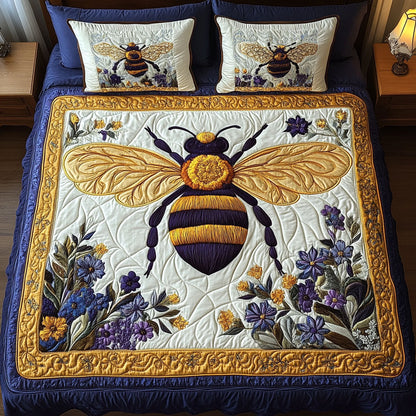Floral Friend 3-Piece Quilted Bedding Set NCU0NT2825