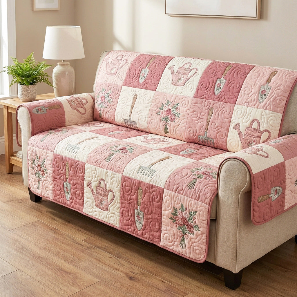 Floral Garden Quilted Sofa Cover NCU0TV1797