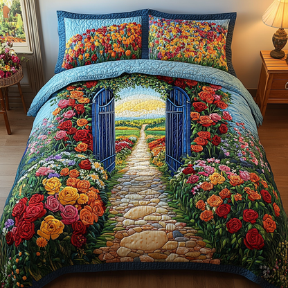 Floral Gateway 3-Piece Quilted Bedding Set NCU0VL2582
