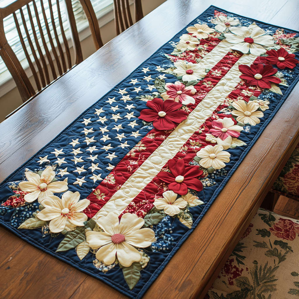 Floral Glory Quilted Table Runner NCU0DK8498