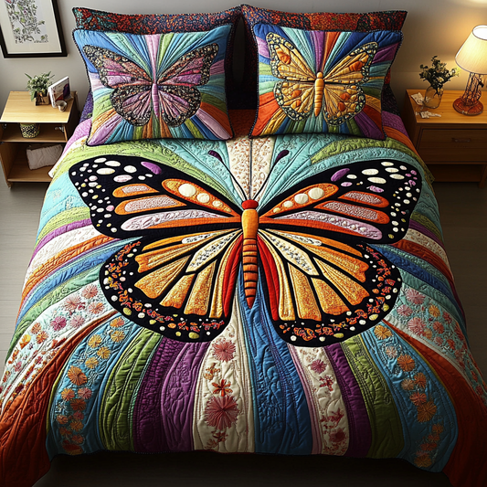 Floral Glow 3-Piece Quilted Bedding Set NCU0VL1048