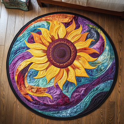 Floral Glow Quilted Round Mat NCU0DK5243
