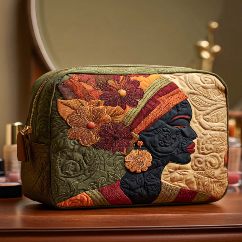 Floral Grace Quilted Makeup Bag NCU0NT10374