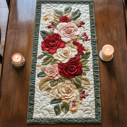 Floral Grace Quilted Table Runner NCU0VH4376
