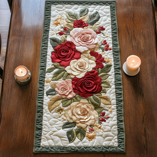 Floral Grace Quilted Table Runner NCU0VH4376