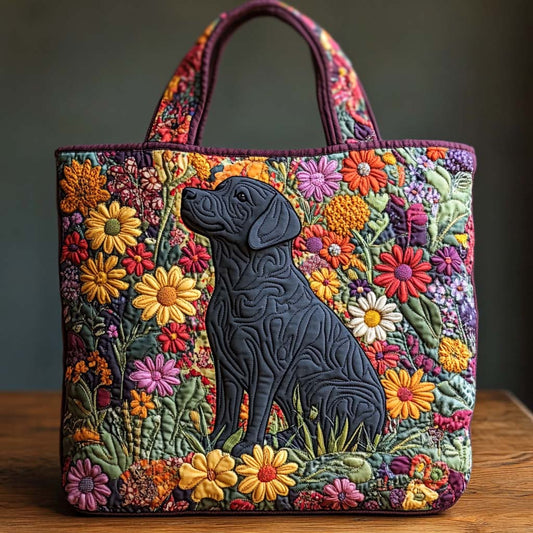 Floral Guardian Lab Quilted Tote Bag NCU0XD1145