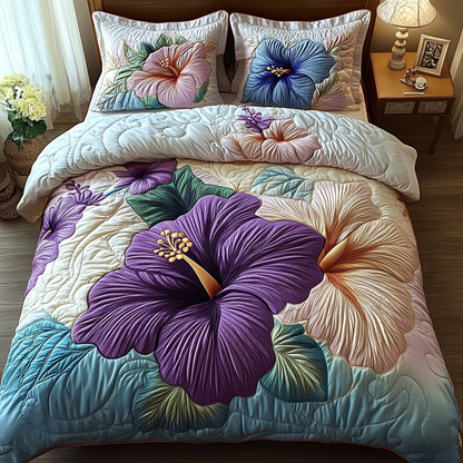 Floral Harmony 3-Piece Quilted Bedding Set NCU0DV5202