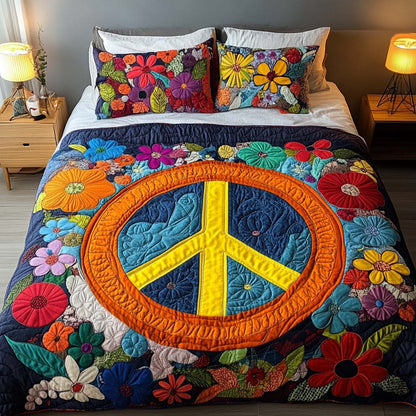 Floral Harmony 3-Piece Quilted Bedding Set NCU0NT2161
