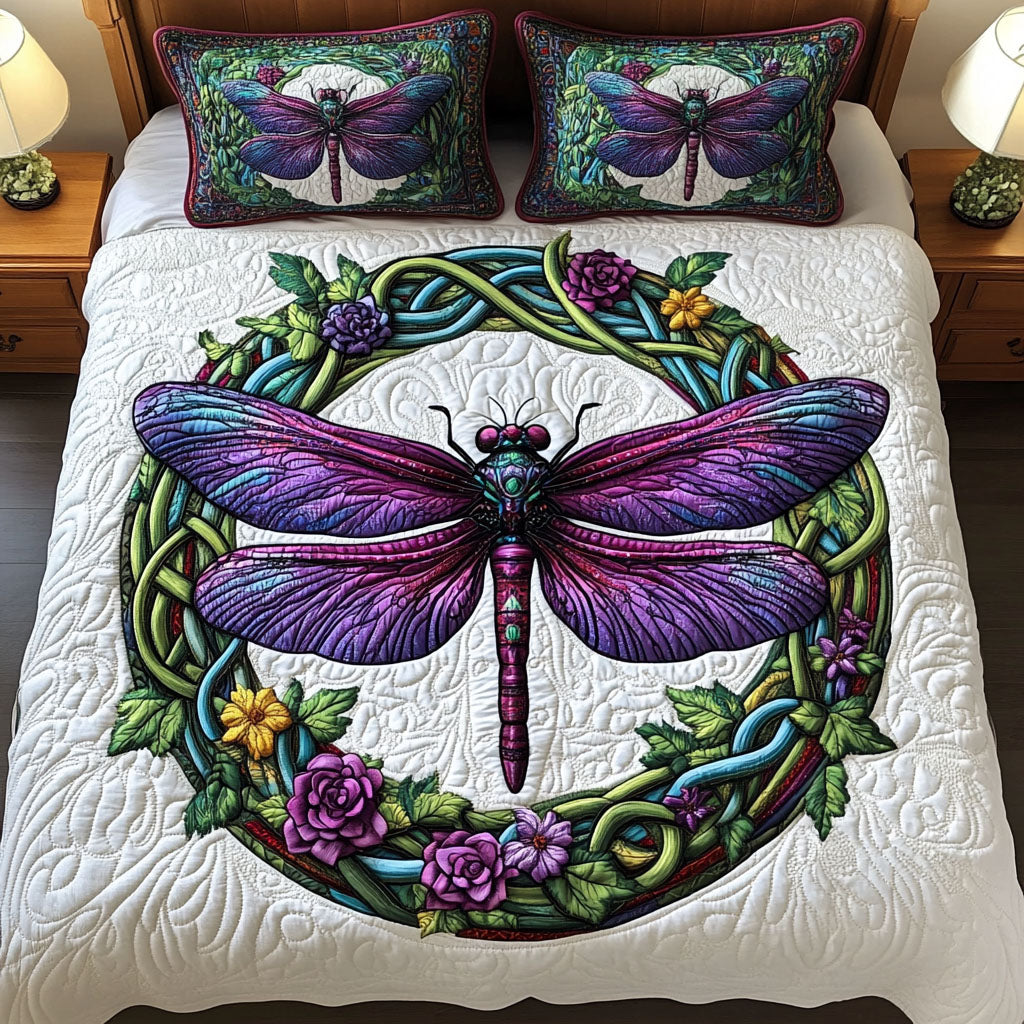 Floral Harmony 3-Piece Quilted Bedding Set NCU0NT3124