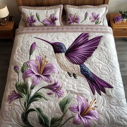 Floral Harmony 3-Piece Quilted Bedding Set NCU0NT4797