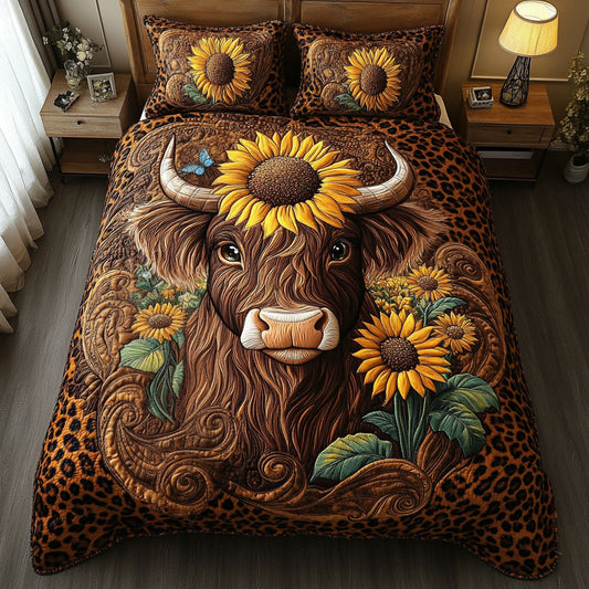Floral Harmony 3-Piece Quilted Bedding Set NCU0NT5546