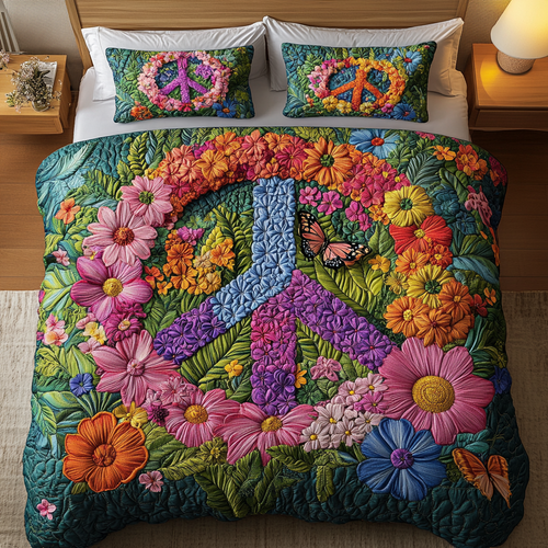 Floral Harmony Quilted Bedding Set NCU0DK6382