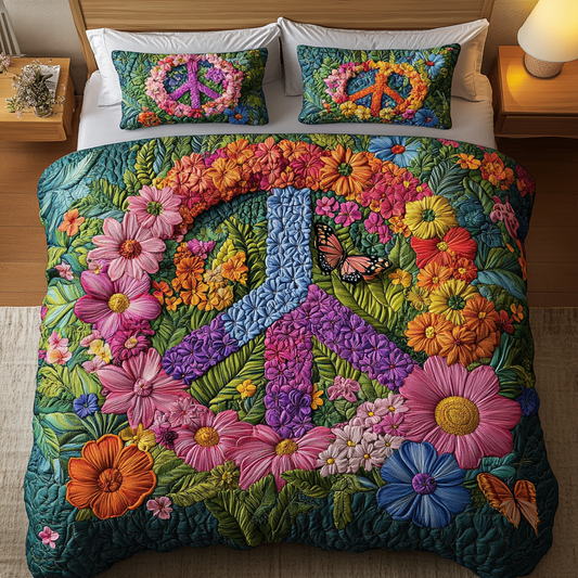 Floral Harmony Quilted Bedding Set NCU0DK6382