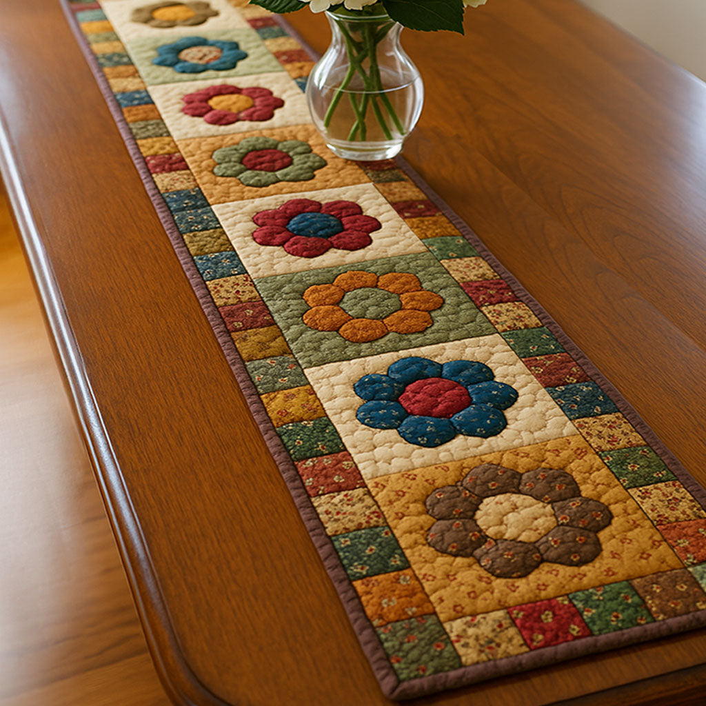 Floral Harmony Quilted Table Runner NCU0NT5381