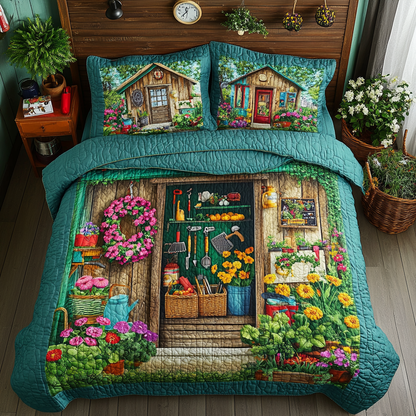 Floral Haven 3-Piece Quilted Bedding Set NCU0VL2172