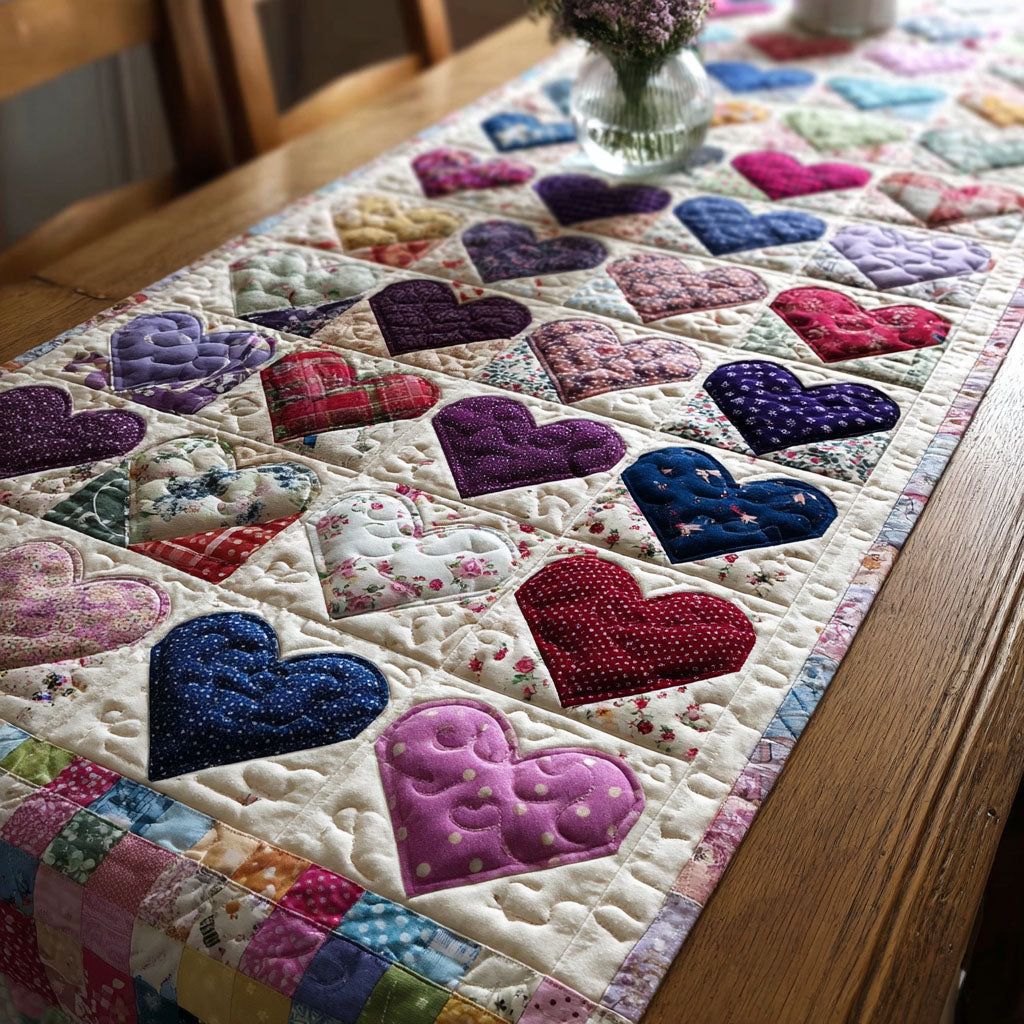 Floral Heartloom Quilted Table Runner NCU0NT11955