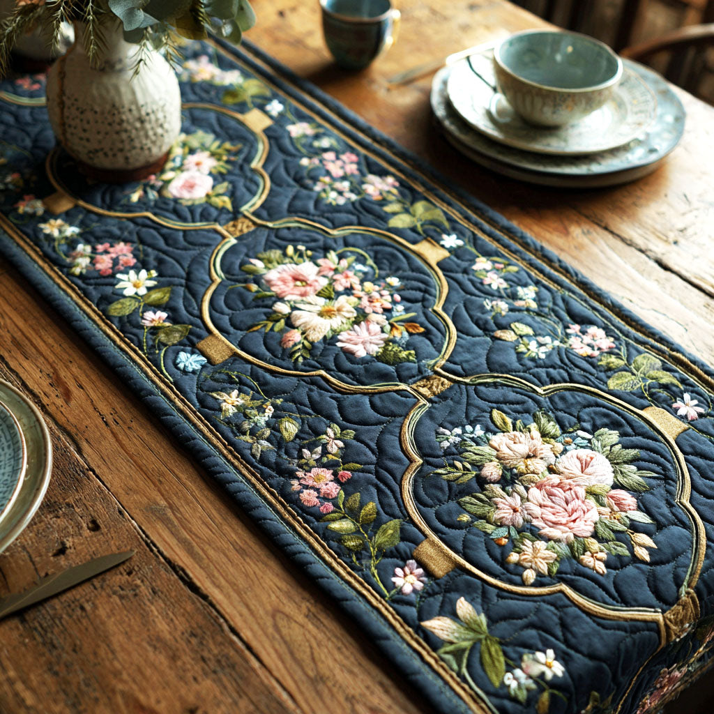 Floral Heirloom Quilted Table Runner NCU0TV1536