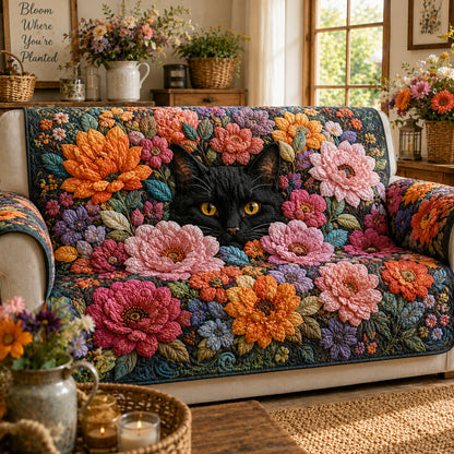 Floral Hideaway Quilted Sofa Cover NCU0TV2019