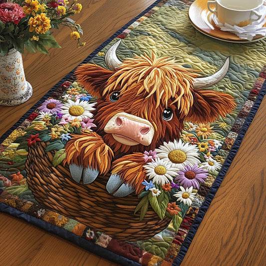 Floral Highland Quilted Table Runner NCU0NT3984