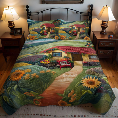 Floral Hillside 3-Piece Quilted Bedding Set NCU0PT5775
