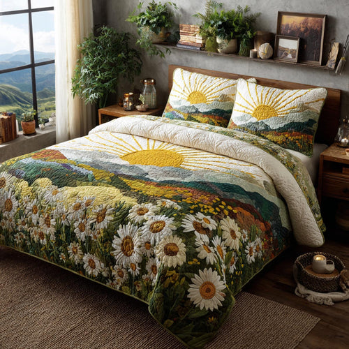Floral Horizon 3-Piece Quilted Bedding Set NCU0DV9278