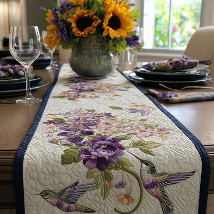 Floral Hummingbird Quilted Table Runner NCU0DV9504