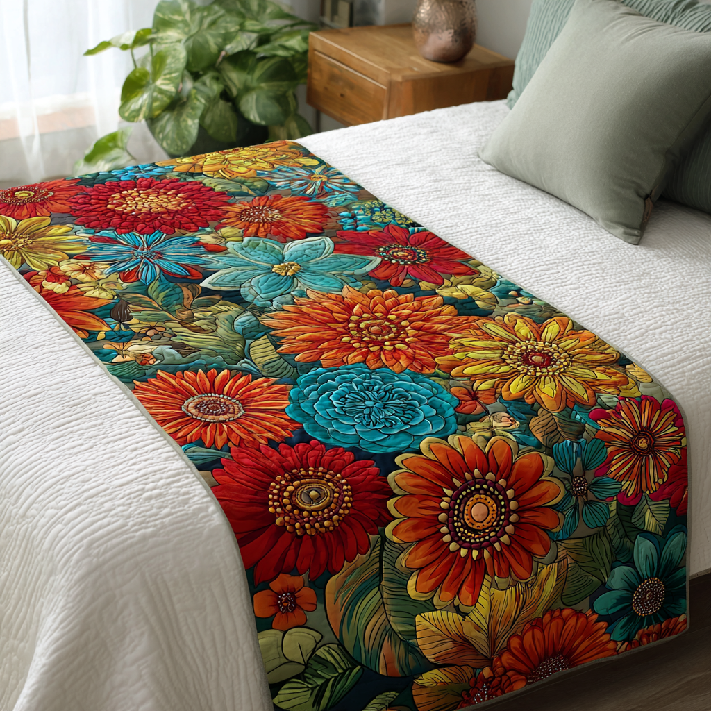 Floral Joy Quilted Bed Runner NCU0DK9247