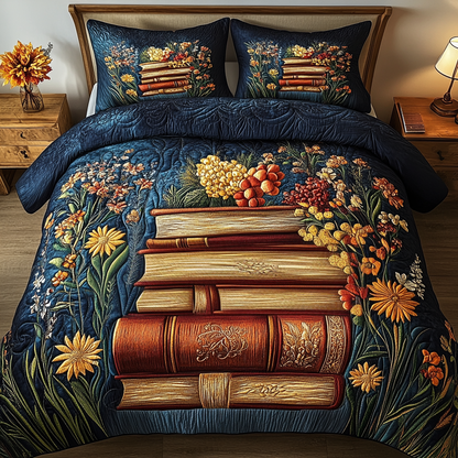 Floral Knowledge 3-Piece Quilted Bedding Set NCU0VL1263