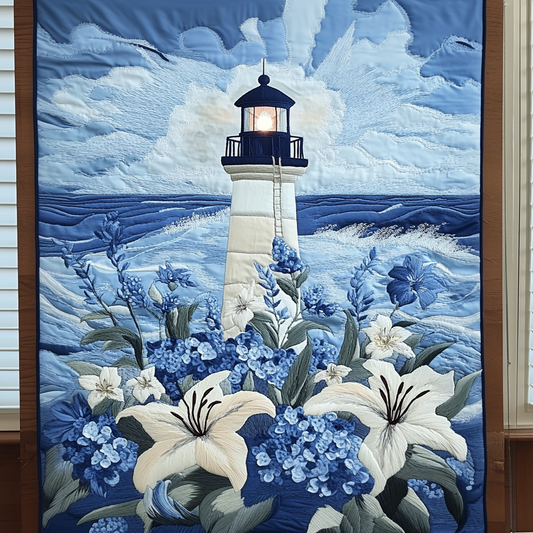 Floral Lighthouse Quilted Blanket NCU0VH4560