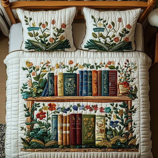 Floral Literature Bliss 3-Piece Quilted Bedding Set NCU0NT2931